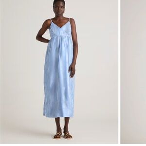 Quince Blue and White Striped Maxi Dress